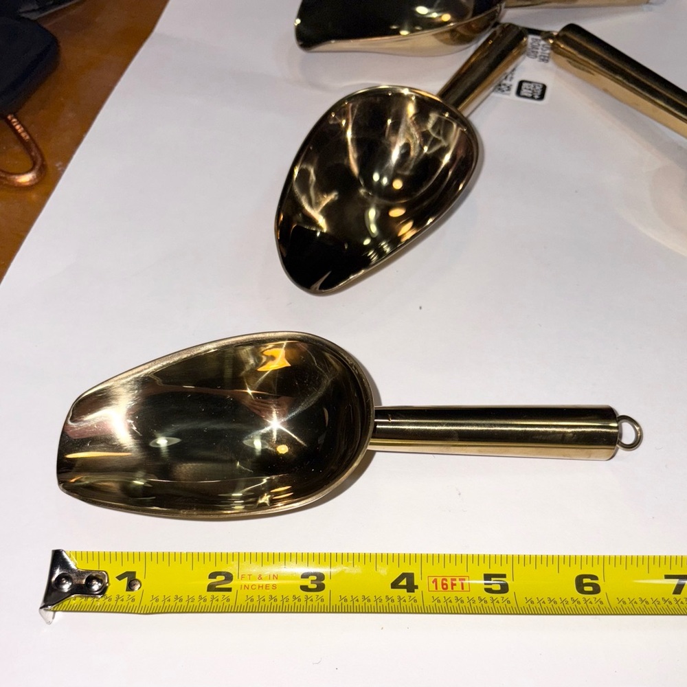 Lot 6 Gold Stainless Steel Ice Scoopers new - Picture 6 of 10